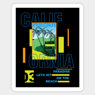 California Beach Club Typography Summer Tropical Paradise Sticker